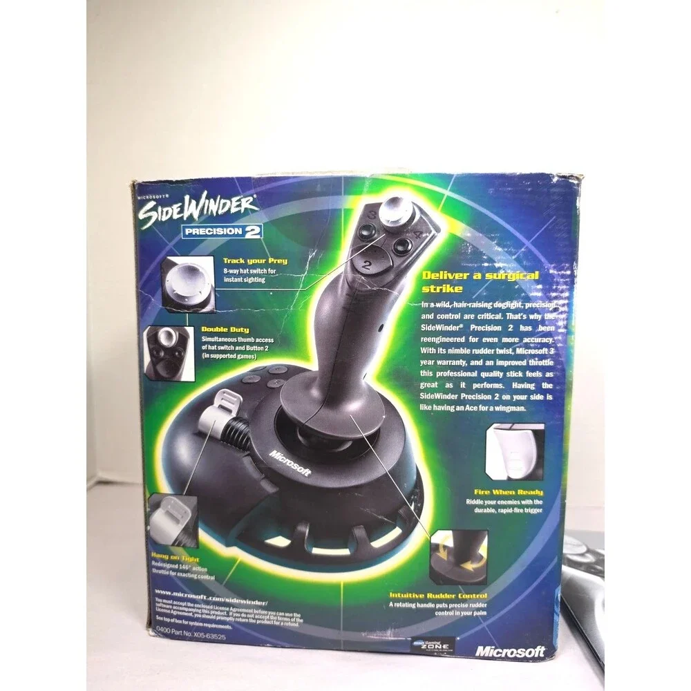 Microsoft SideWinder Precision 2 USB Joystick NOB CIB